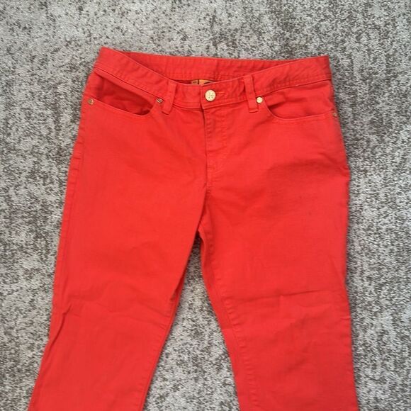 Tory Burch Red Cropped Jean 30 - Picture 2 of 8
